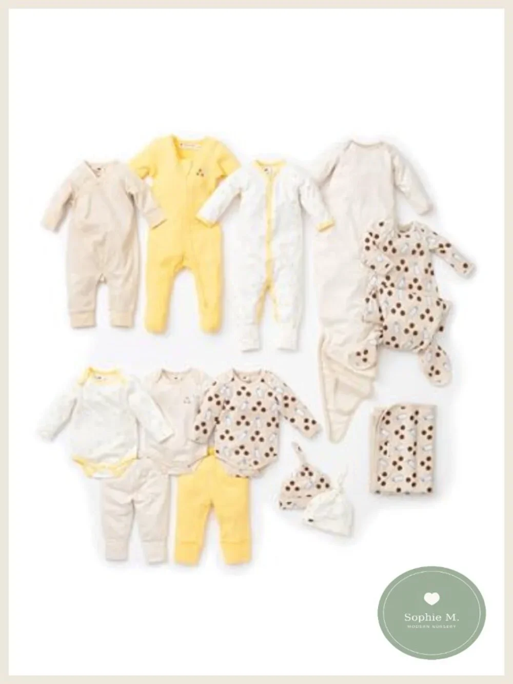 Organic Cotton Baby Gift Set, 13 Pieces Newborn Infant Essentials